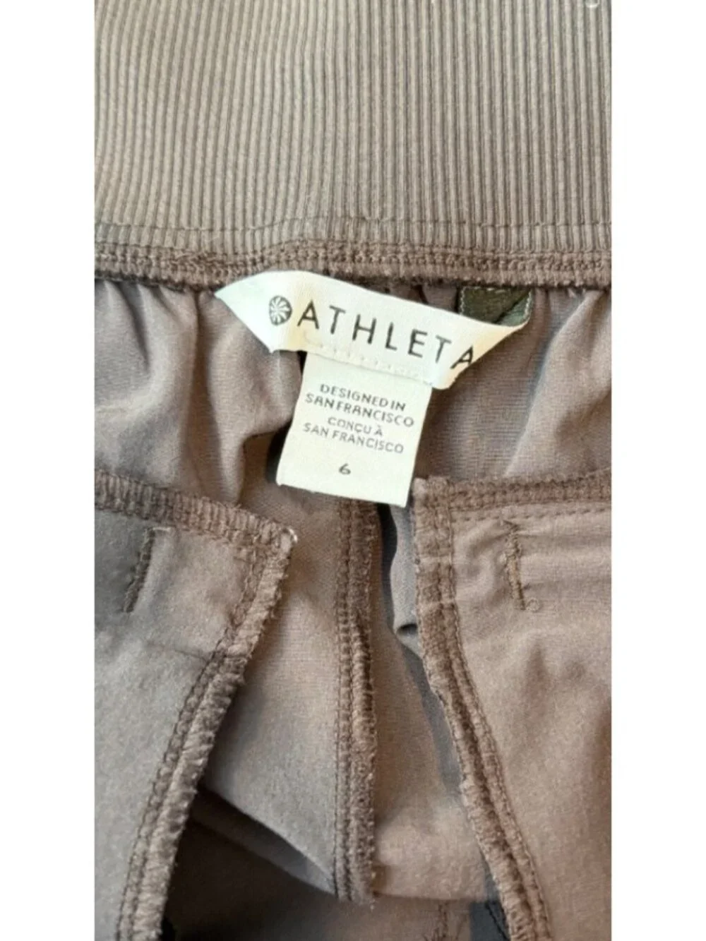 Athleta Women's Brooklyn Ankle Pant Mid Rise Size 6 Brown Elastic Waist Pull On - Picture 4 of 5